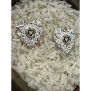Vintage Montana Silversmiths Heart Earrings Western Valentines Cowgirl